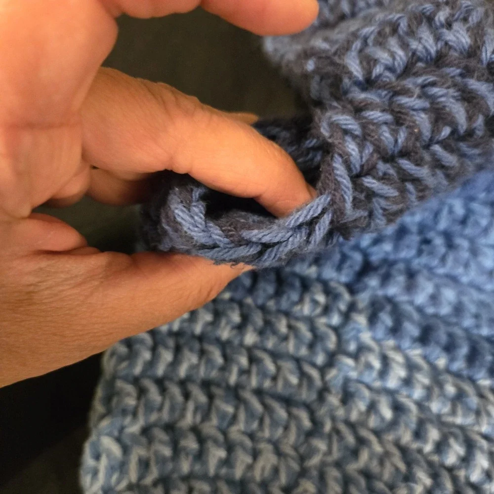 Handmade Blue Crochet Drink Holder Bag Travel‎ Driving On The Go
